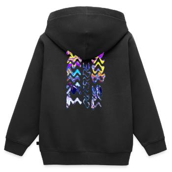 Denken Sie über den Tellerrand hinaus positive Gedanken glücklich - Kinder Premium Organic Zip Hoodie - Schwarz - Hinten - AI Model Kid Male (0cm)
