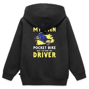 Motocross Bikerin Track Matsch - Kinder Premium Organic Zip Hoodie - Schwarz - Hinten - AI Model Kid Male (0cm)