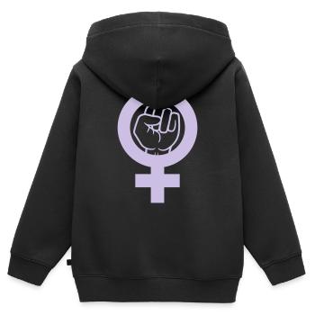 Rebellion Faust Feminist Symbol - Kinder Premium Organic Zip Hoodie - Schwarz - Hinten - AI Model Kid Male (0cm)