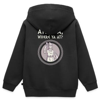 Antike Griechische Mythologie und Griechische - Kinder Premium Organic Zip Hoodie - Schwarz - Hinten - AI Model Kid Male (0cm)