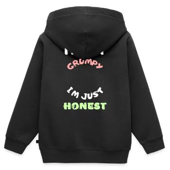 Lustiger mürrisch launisch wütender ehrlich Vektor - Kinder Premium Organic Zip Hoodie - Schwarz - Hinten - AI Model Kid Male (0cm)
