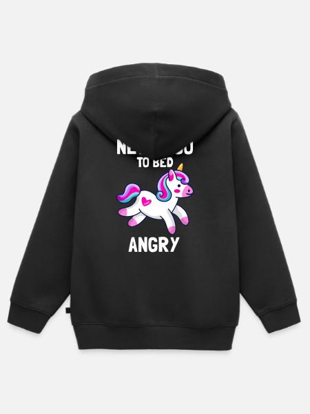 design de licorne mignon - Sweat Premium à capuche zippé enfant bio - noir