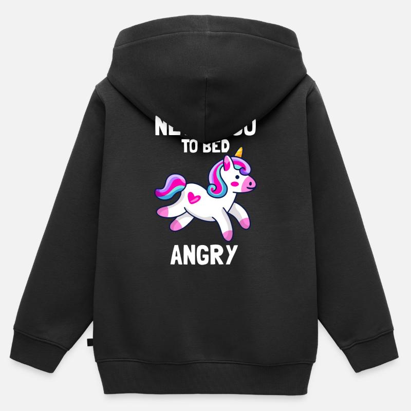 süßes Einhorn Design - Kinder Premium Organic Zip Hoodie - Schwarz