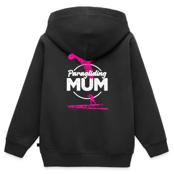 Paragliding Mum pink - Kids Premium Organic Zip-up Hoodie - black - Back - AI Model Kid Male (0cm)