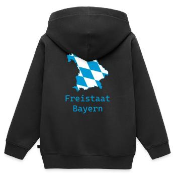 Bayern - Kinder Premium Organic Zip Hoodie - Schwarz - Hinten - AI Model Kid Male (0cm)
