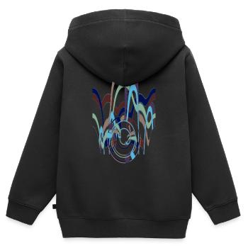 Abstract No. 56 - Kids Premium Organic Zip-up Hoodie - black - Back - AI Model Kid Male (0cm)