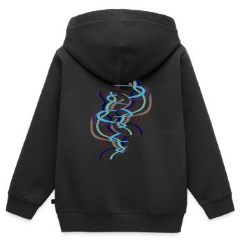 Abstract No. 55 - Kids Premium Organic Zip-up Hoodie - black - Back - AI Model Kid Male (0cm)