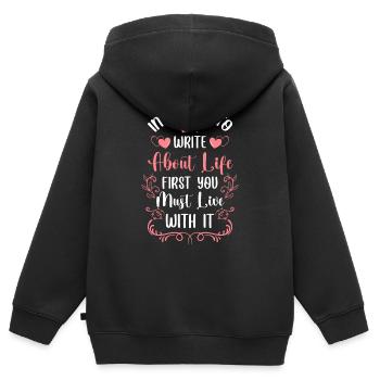 Temps moderne - Sweat Premium à capuche zippé enfant bio - noir - Dos - AI Model Kid Male (0cm)