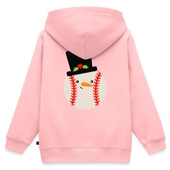 BaseballSnowballHat - Sweat Premium à capuche zippé enfant bio - rose - Dos - AI Model Kid Female (0cm)