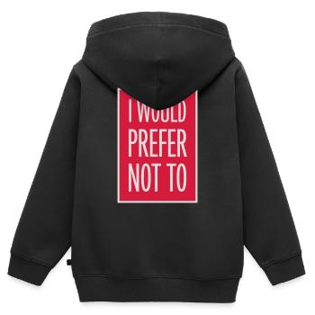 Je préfère ne pas - Sweat Premium à capuche zippé enfant bio - noir - Dos - AI Model Kid Male (0cm)
