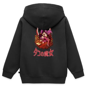 Sorcière invoquant des tentacules de poulpe - Sweat Premium à capuche zippé enfant bio - noir - Dos - AI Model Kid Male (0cm)