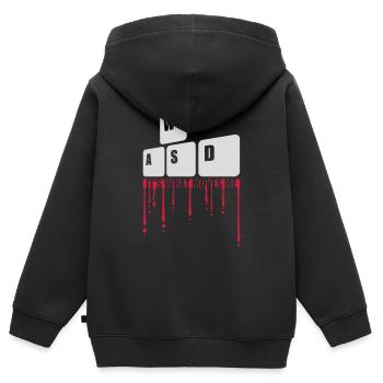 c’est ce qui m’émeut - Sweat Premium à capuche zippé enfant bio - noir - Dos - AI Model Kid Male (0cm)