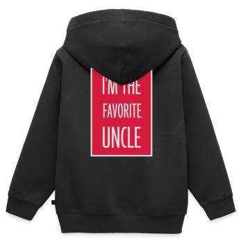 im the favorite uncle - Kinder Premium Organic Zip Hoodie - Schwarz - Hinten - AI Model Kid Male (0cm)