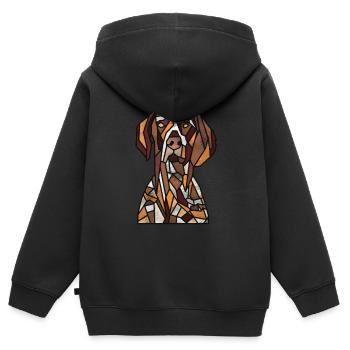 German Pointer - Kids Premium Organic Zip-up Hoodie - black - Back - AI Model Kid Male (0cm)