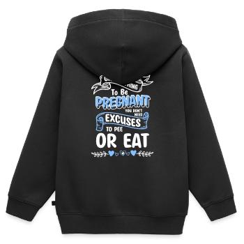 Schwangerschaft - Kinder Premium Organic Zip Hoodie - Schwarz - Hinten - AI Model Kid Male (0cm)