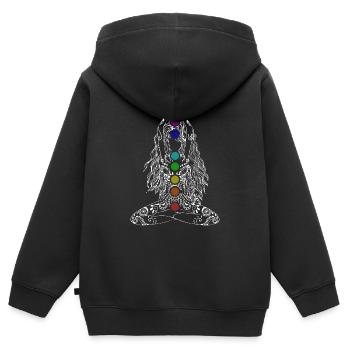 Chakra - Sweat Premium à capuche zippé enfant bio - noir - Dos - AI Model Kid Male (0cm)