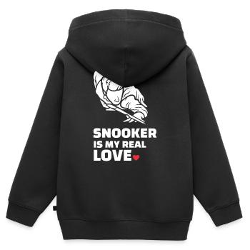 Ich Liebe Snooker - Kinder Premium Organic Zip Hoodie - Schwarz - Hinten - AI Model Kid Male (0cm)