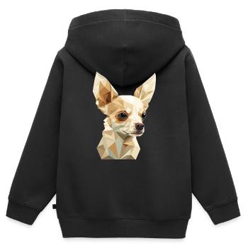 Chihuahua - Sweat Premium à capuche zippé enfant bio - noir - Dos - AI Model Kid Male (0cm)