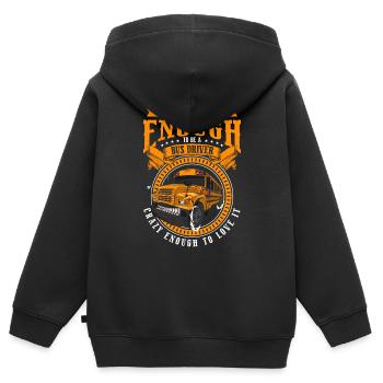 Bus Beruf Reisebus - Kinder Premium Organic Zip Hoodie - Schwarz - Hinten - AI Model Kid Male (0cm)