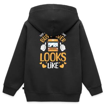 Busfahrer Schulbus Linienbus Transport - Kinder Premium Organic Zip Hoodie - Schwarz - Hinten - AI Model Kid Male (0cm)