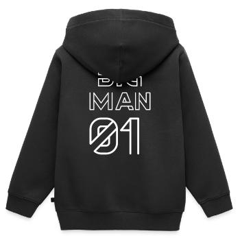 BIG MAN 01 and 02 Father and Son T-Shirt - Kids Premium Organic Zip-up Hoodie - black - Back - AI Model Kid Male (0cm)