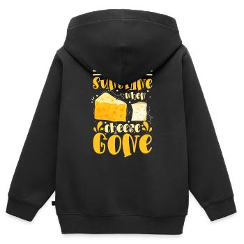 Käseliebhaberin Maus Fast Food - Kinder Premium Organic Zip Hoodie - Schwarz - Hinten - AI Model Kid Male (0cm)