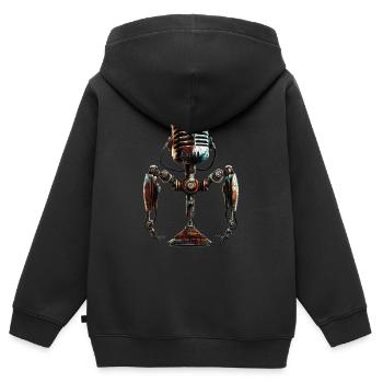 microphone old school - Kinder Premium Organic Zip Hoodie - Schwarz - Hinten - AI Model Kid Male (0cm)