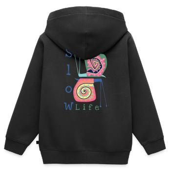 Be Nature - Kids Premium Organic Zip-up Hoodie - black - Back - AI Model Kid Male (0cm)