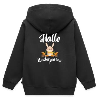 süßes Hasen Design mit Herbstmotiven - Kinder Premium Organic Zip Hoodie - Schwarz - Hinten - AI Model Kid Male (0cm)