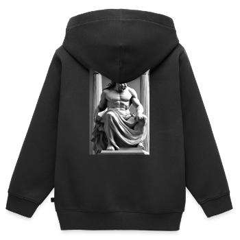 Zeus II - Sweat Premium à capuche zippé enfant bio - noir - Dos - AI Model Kid Male (0cm)