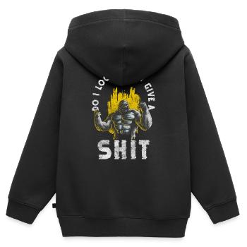 Primate du zoo des singes - Sweat Premium à capuche zippé enfant bio - noir - Dos - AI Model Kid Male (0cm)