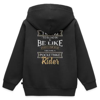 Piste de moto Piste Fils - Sweat Premium à capuche zippé enfant bio - noir - Dos - AI Model Kid Male (0cm)