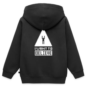 Außerordentlich - Kinder Premium Organic Zip Hoodie - Schwarz - Hinten - AI Model Kid Male (0cm)