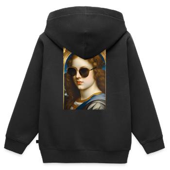 Lunettes de soleil Renaissance - Sweat Premium à capuche zippé enfant bio - noir - Dos - AI Model Kid Male (0cm)