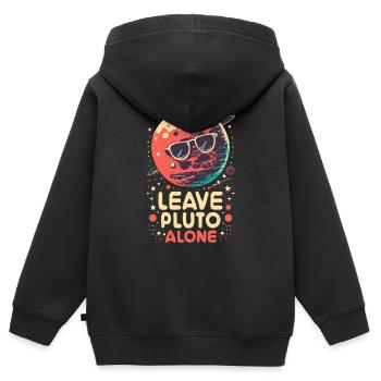 Lass Pluto in Ruhe - Kinder Premium Organic Zip Hoodie - Schwarz - Hinten - AI Model Kid Male (0cm)