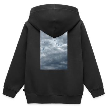 Stürmischer Himmel - Kinder Premium Organic Zip Hoodie - Schwarz - Hinten - AI Model Kid Male (0cm)