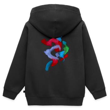 Farben - Abstrakt Kunst - Kinder Premium Organic Zip Hoodie - Schwarz - Hinten - AI Model Kid Male (0cm)