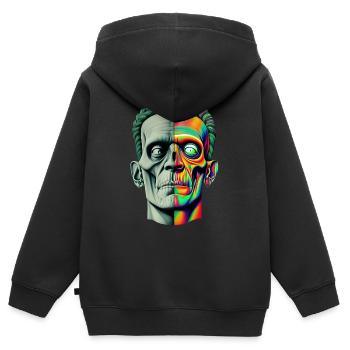 Hipster zombie - Sweat Premium à capuche zippé enfant bio - noir - Dos - AI Model Kid Male (0cm)