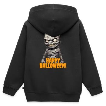 Joyeux halloween - Sweat Premium à capuche zippé enfant bio - noir - Dos - AI Model Kid Male (0cm)