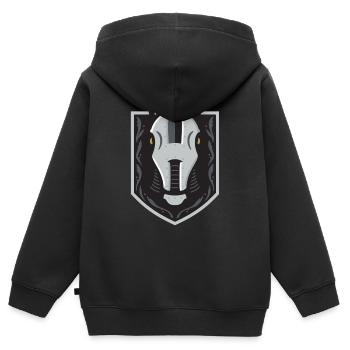 Horse - Kinder Premium Organic Zip Hoodie - Schwarz - Hinten - AI Model Kid Male (0cm)
