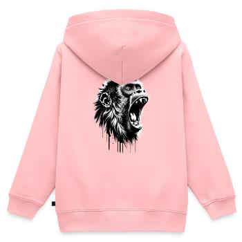 Sing and Danc Monkey - Kids Premium Organic Zip-up Hoodie - rose - Back - AI Model Kid Female (0cm)