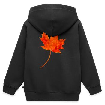 Ahornblatt - Kinder Premium Organic Zip Hoodie - Schwarz - Hinten - AI Model Kid Male (0cm)
