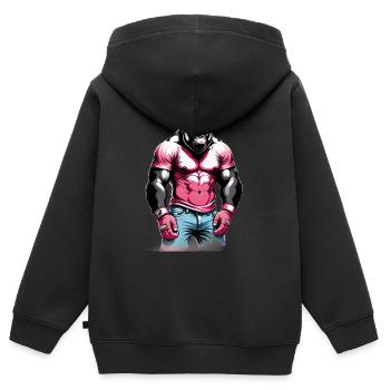 Gorilla Boxer Boxen - Kinder Premium Organic Zip Hoodie - Schwarz - Hinten - AI Model Kid Male (0cm)