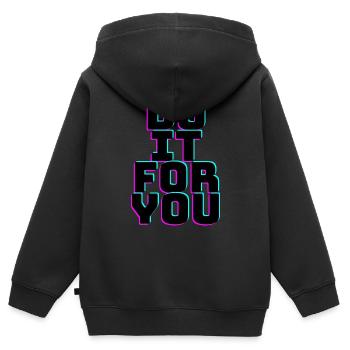 DOITFORYOU - Kinder Premium Organic Zip Hoodie - Schwarz - Hinten - AI Model Kid Male (0cm)