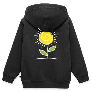 fleur abstraite avec spirale correspondant printemps - Sweat Premium à capuche zippé enfant bio - noir - Dos - AI Model Kid Male (0cm)