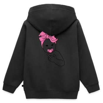 baby middlefinger pink - Kinder Premium Organic Zip Hoodie - Schwarz - Hinten - AI Model Kid Male (0cm)