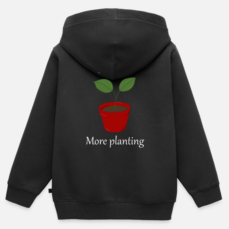 Moins de discours, plus de plantations - Sweat Premium à capuche zippé enfant bio - noir