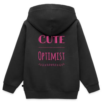 Cute Optimist - Kinder Premium Organic Zip Hoodie - Schwarz - Hinten - AI Model Kid Male (0cm)