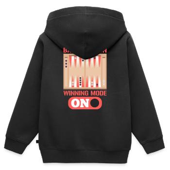 Backgammon Winning Mode On Board Gaming - Kinder Premium Organic Zip Hoodie - Schwarz - Hinten - AI Model Kid Male (0cm)