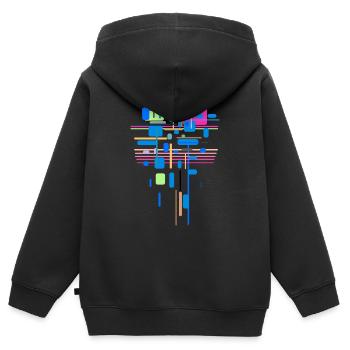 Abstract Colors Pattern - Kids Premium Organic Zip-up Hoodie - black - Back - AI Model Kid Male (0cm)